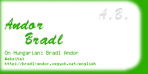 andor bradl business card